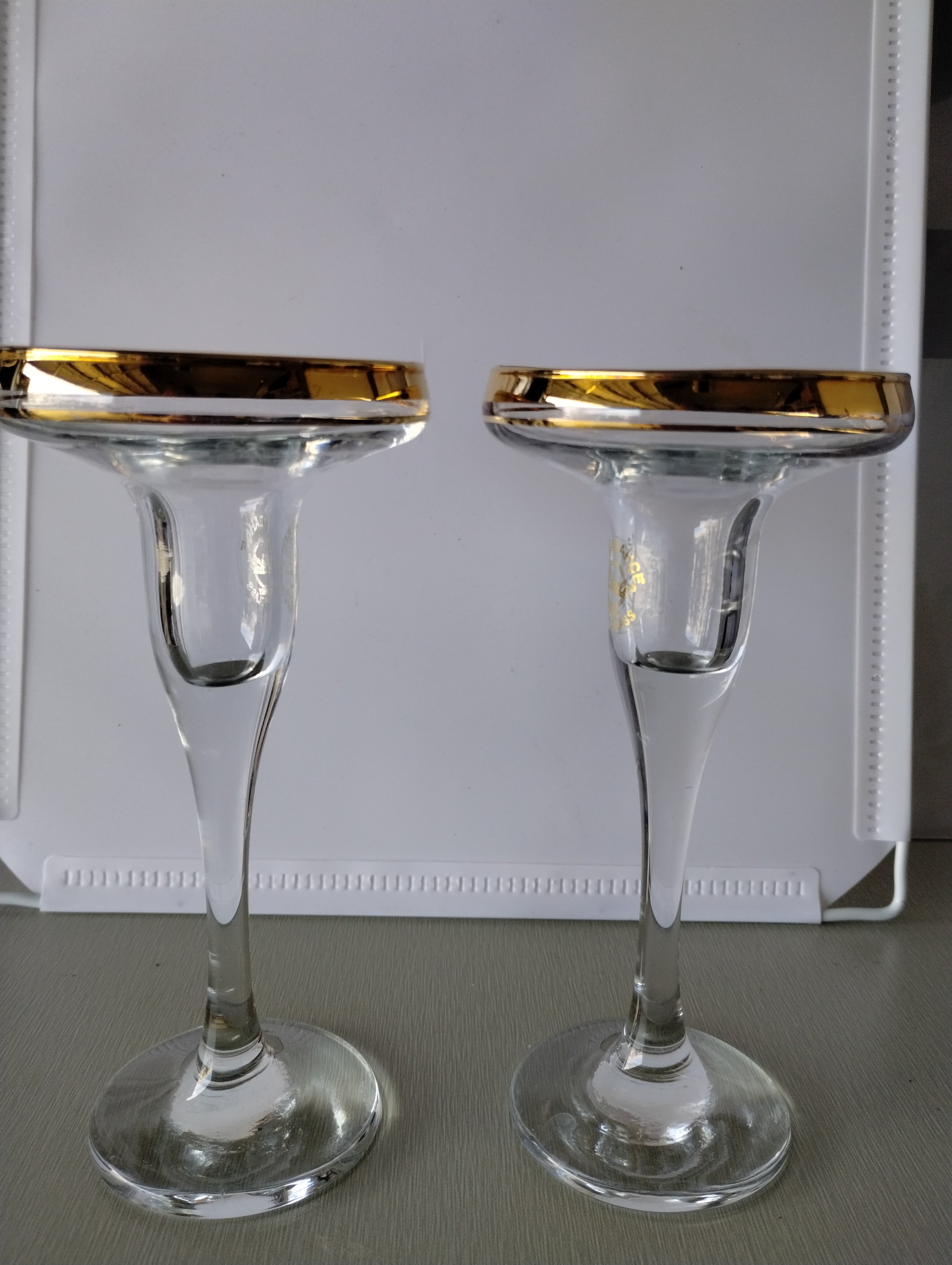 Pasabahce Circle Art of Glass candlestick holders.