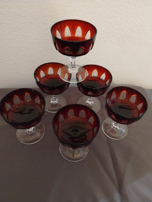 Cristal D'Argues Ruby Red Champagne Glasses